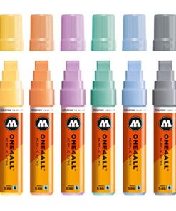 Molotow ONE4ALL Acrylic Paint Marker Set, 6 Pastel Colors, 15mm (200.461)