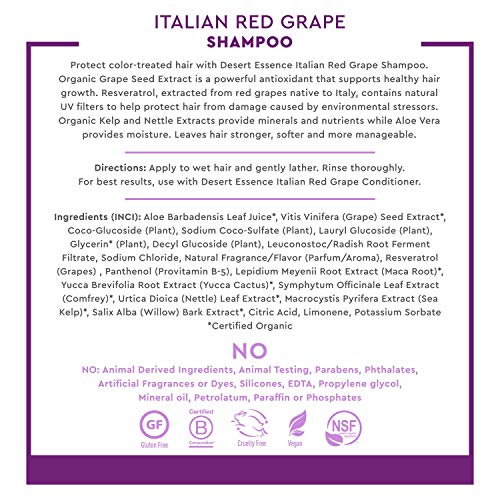 Desert Essence Italian Red Grape Shampoo - 8 Fl Ounce - Image 7