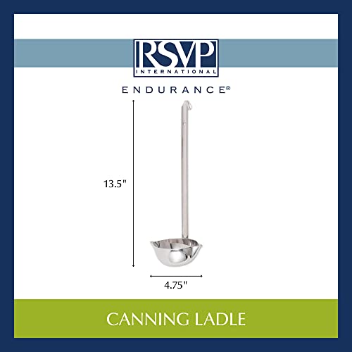 RSVP International Endurance Canning Collection Non-Reactive 18/8 Stainless Steel, Dishwasher Safe, Ladle, 13-1/2" - Image 2