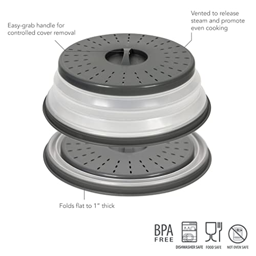 Tovolo - Vented Collapsible Microwave Splatter Proof Food Plate Cover, Charcoal - Image 8