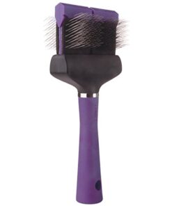 Master Grooming Tools Double-Sided Soft Flexible Slicker Brushes - Purple, 8"L x 4"W