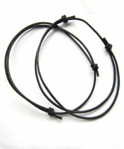 Simple 3Pcs Adjustable Black Leather Cord Lucky Bracelet Anklet