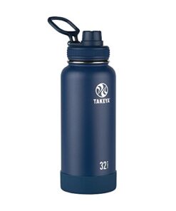 Takeya Actives Insulated Stainless Water Bottle with Insulated Spout Lid, 32oz, Midnight