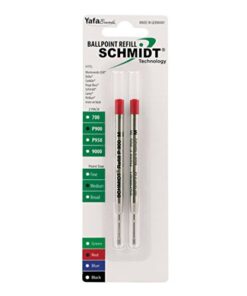 Schmidt P900 Ballpoint Tc Ball Parker Style Refill Medium, Red, 2 Pack Blister (SC58137)
