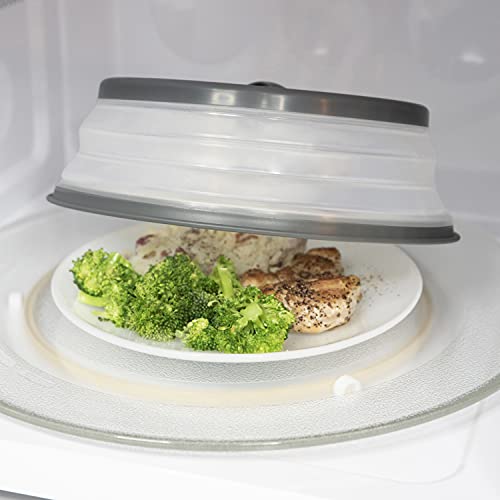 Tovolo - Vented Collapsible Microwave Splatter Proof Food Plate Cover, Charcoal - Image 3