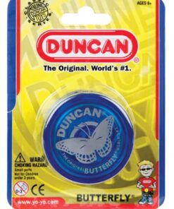 Duncan Toys Butterfly Yo-Yo, Beginner Yo-Yo with String, Steel Axle and Plastic Body, Blue