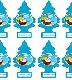 LITTLE TREES Car Air Freshener | Hanging Paper Tree for Home or Car | Caribbean Colada | 12 Pack